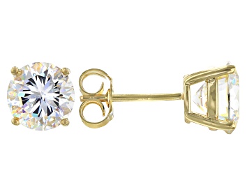 Certified White Lab-Grown Diamond H-I SI 14k Yellow Gold Solitaire Stud Earrings 0.50ctw