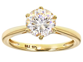 Strontium Titanate 18k yellow gold over silver ring 2.60ct.
