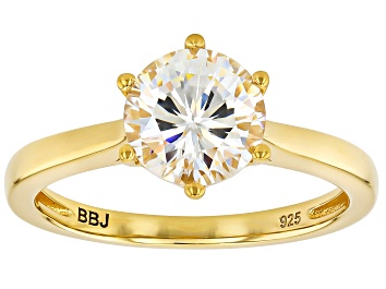 Picture of Strontium Titanate 18k yellow gold over silver ring 2.60ct