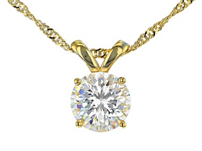 Strontium Titanate 18k yellow gold over silver pendant 3.30ct.
