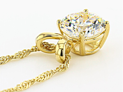 Strontium Titanate 18k yellow gold over silver pendant 3.30ct.