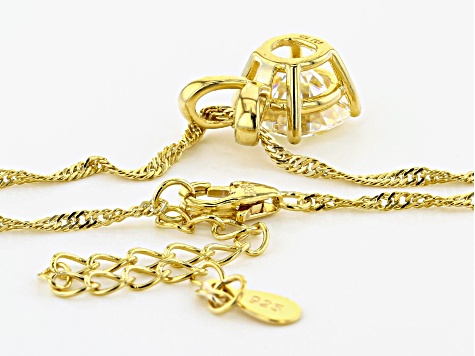 Strontium Titanate 18k yellow gold over silver pendant 3.30ct.