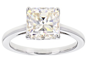 Strontium Titanate rhodium over sterling silver ring 3.20ct