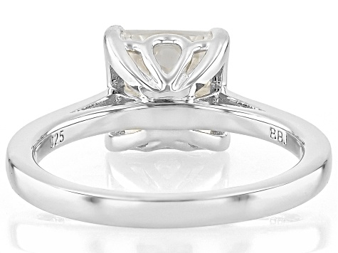 Strontium Titanate rhodium over sterling silver ring 3.20ct