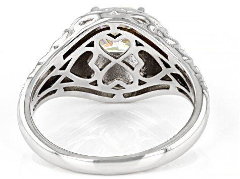 Strontium Titanate rhodium over sterling silver ring 1.35ct. - STS215