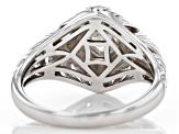 Fabulite Strontium Titanate rhodium over sterling silver ring .70ct