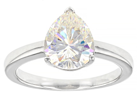 Fabulite Strontium Titanate rhodium over sterling silver ring 3.00ct.