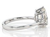 Strontium Titanate and white zircon rhodium over sterling silver ring 3.17ctw.