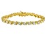 Strontium Titanate and white zircon 18k yellow gold over sterling silver bracelet 9.60ctw.