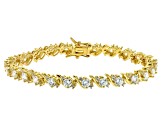 Strontium Titanate and white zircon 18k yellow gold over sterling silver bracelet 9.60ctw.