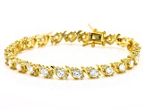 Strontium Titanate and white zircon 18k yellow gold over sterling silver bracelet 9.60ctw.