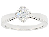 strontium titanate rhodium over sterling silver solitaire ring 1.10ct