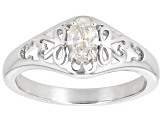 strontium titanate rhodium over sterling silver solitaire ring .50ct