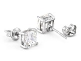 Fabulite Strontium Titanate rhodium over sterling silver stud earrings 2.70ctw