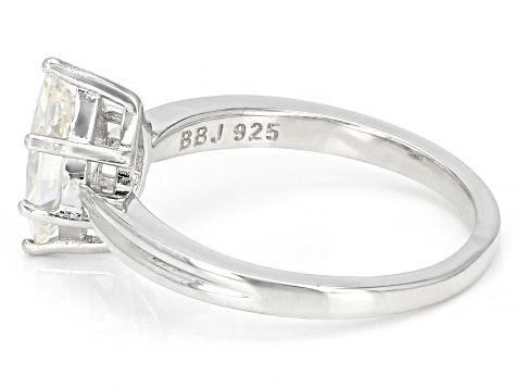 strontium titanate rhodium over sterling silver ring solitaire ring 1.25ct