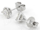 Strontium Titanate rhodium over sterling silver stud earrings 2.08ctw.