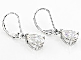 strontium titanate rhodium over sterling silver earrings 3.90ctw
