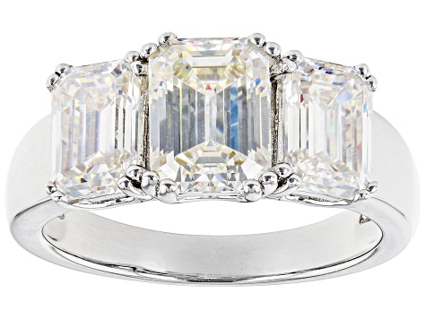 Fabulite Strontium Titanate Rhodium Over Silver ring 4.70ctw - STS349