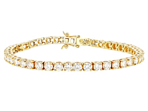 Strontium Titanate 18k Yellow Gold Over Silver tennis bracelet 14.35ctw