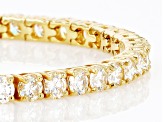Strontium Titanate 18k Yellow Gold Over Silver tennis bracelet 14.35ctw
