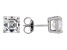 Strontium Titanate Rhodium Sterling Silver Stud Earrings 4.80ctw