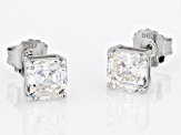 Strontium Titanate Rhodium Sterling Silver Stud Earrings 4.80ctw