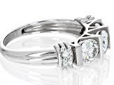 Strontium Titanate and white zircon rhodium over sterling silver ring 2.29ctw