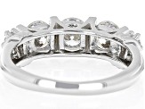 Strontium Titanate and white zircon rhodium over sterling silver ring 2.29ctw