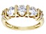 Strontium Titanate and white zircon 18k yellow gold over sterling silver ring 2.29ctw