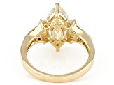 Candlelight Strontium Titanate and white zircon 18k yellow gold over silver ring 3.99ctw