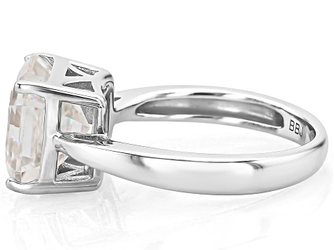 Strontium Titanate rhodium over sterling silver solitaire ring