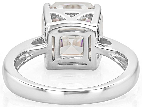 Strontium Titanate rhodium over sterling silver solitaire ring