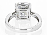 Strontium Titanate rhodium over sterling silver solitaire ring 6.25ct