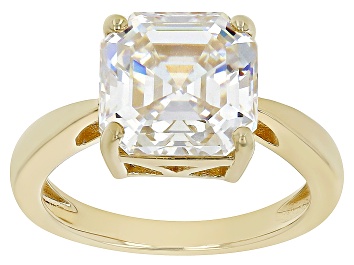 Picture of Strontium Titanate 18k yellow gold over sterling silver solitaire ring 6.25ct