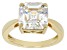 Strontium Titanate 18k yellow gold over sterling silver solitaire ring 6.25ct
