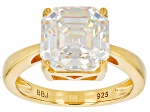 Strontium Titanate 18k yellow gold over sterling silver solitaire ring 6.25ct