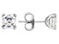 Fabulite Strontium Titanate rhodium over sterling silver stud earrings 2.80ctw