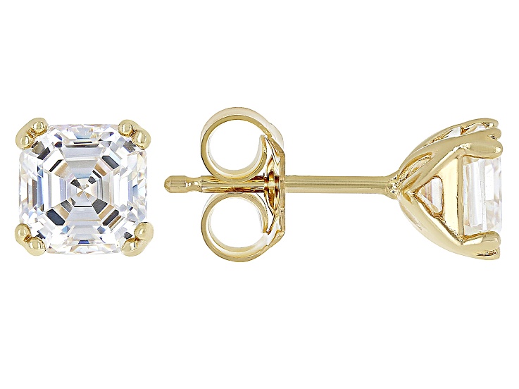 Strontium Titanate 18k yellow gold over sterling silver stud