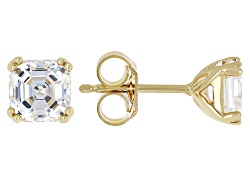 White Diamond Accent Rhodium Over Brass Dangle Earrings
