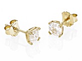 Fabulite Strontium Titanate 18k yellow gold over sterling silver stud earrings 2.80ctw