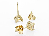 Fabulite Strontium Titanate 18k yellow gold over sterling silver stud earrings 2.80ctw