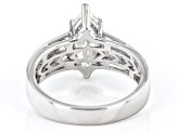 Strontium Titanate rhodium over sterling silver solitaire ring 2.25ct