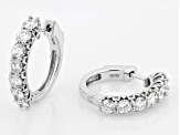 Strontium Titanate rhodium over sterling silver hoop earrings 4.90ctw