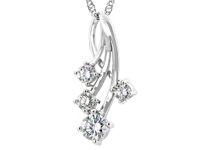 Strontium Titanate rhodium over sterling silver pendant 2.15ctw