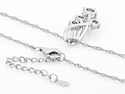 Strontium Titanate rhodium over sterling silver pendant 2.15ctw