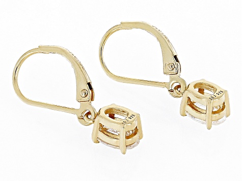 Strontium Titanate 18k yellow gold over sterling silver earrings 1.90ctw.