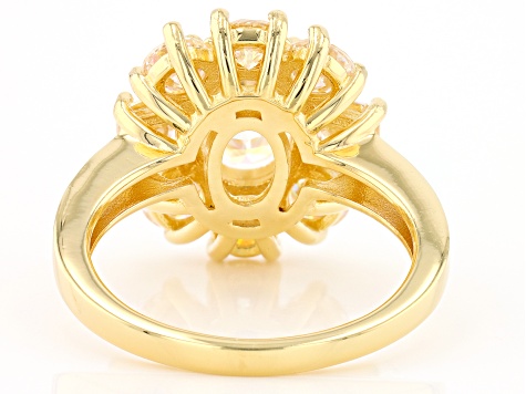 strontium titanate 18k yellow gold over sterling silver ring 5.15ctw