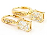 Fabulite Strontium Titanate and white zircon 18k yellow gold over sterling silver earrings 2.67ctw