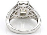 Strontium Titanate Rhodium Over Silver Ring 3.30ct