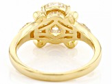 Candlelight Strontium Titanate And White Zircon 18k Yellow Gold Over Silver Ring 3.44ctw